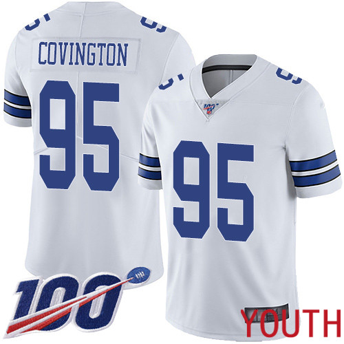 Youth Dallas Cowboys Limited White Christian Covington Road #95 100th Season Vapor Untouchable NFL Jersey->women nfl jersey->Women Jersey
